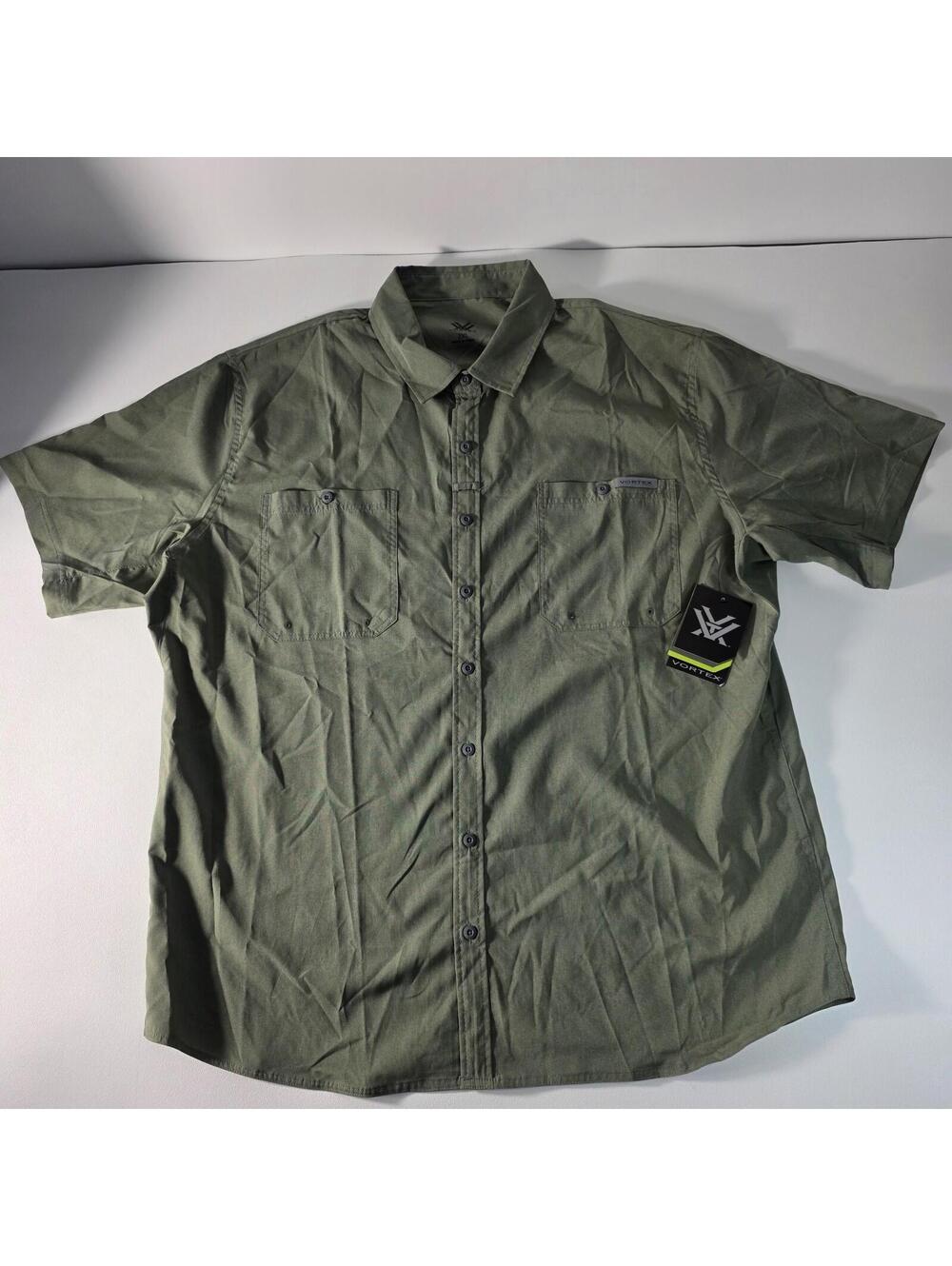 Vortex Alpine Cove SS Shirt Mens 2XL Green UPF Sun Protection Button Up